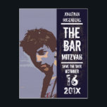 Rock Band Bar Mitzvah Save the Date Announcement Postcard<br><div class="desc">Every great Bar Mitzvah begins with a little buzz. Generate some of your own with this save the date postcard and make sure your friends and family will be in the front row. Who’s ready to rock the Bimah? He is. Make him a star and his Bar Mitzvah an event...</div>