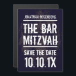 Rock Band Bar Mitzvah Save the Date Black Magnetic Invitation<br><div class="desc">Every great Bar Mitzvah begins with a little buzz. Generate some of your own with this save the date magnet and make sure your friends and family will be in the front row. Who’s ready to rock the Bimah? He is. Make him a star and his Bar Mitzvah an event...</div>