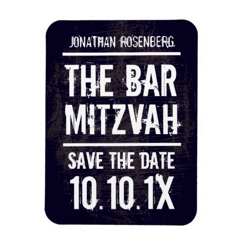 Rock Band Bar Mitzvah Save the Date Magnet Black Magnet