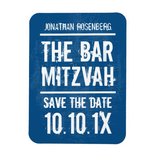Rock Band Bar Mitzvah Save the Date Magnet Blue Magnet