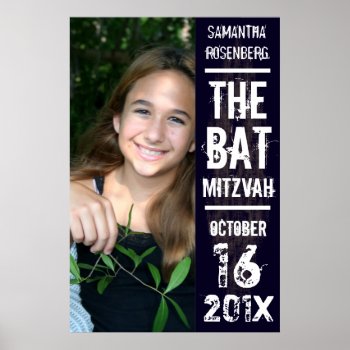 Rock Band Bat Mitzvah Poster In Black by Lowschmaltz at Zazzle