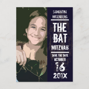 Rock Band Bat Mitzvah Save the Date Announcement Postcard