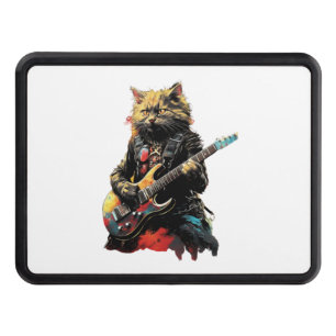 Rock band Cat playing guitar Hitch Cover