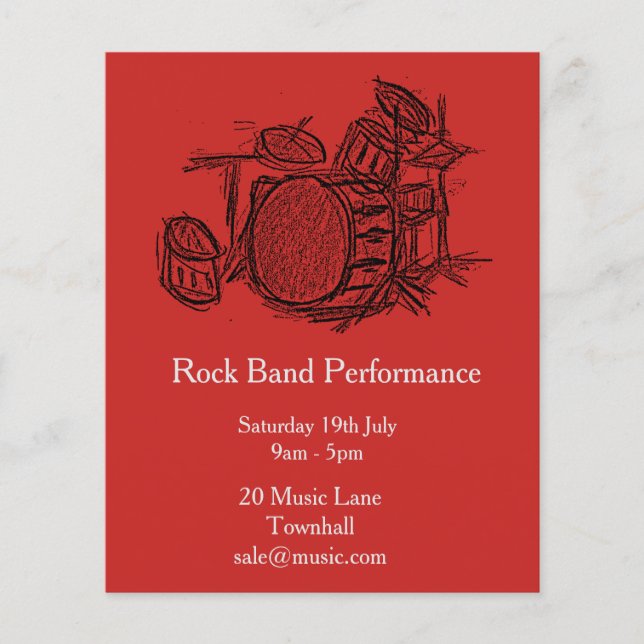 Rock band music performance flyer (Front)