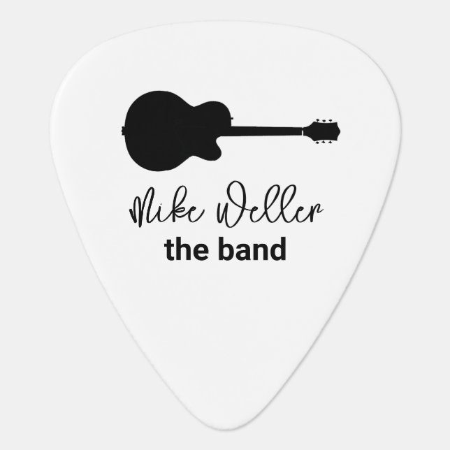 Rock Band Name Cool & Stylish White Guitar Pick (Front)