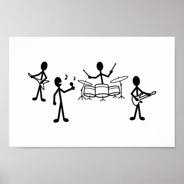 Rock Band Stick Figure Poster (Front)