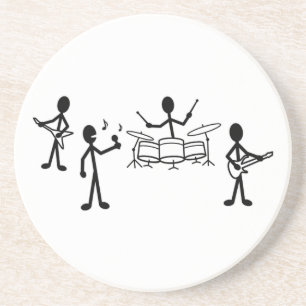 Rock Band Stick Figure Sandstone Coaster