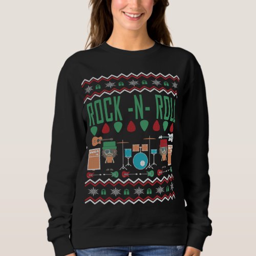 Rock Band Ugly Xmas Rock Christmas Design for Musi Sweatshirt
