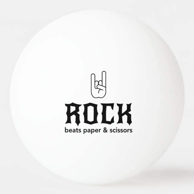Rock...Beats Paper & Scissors Ping-Pong Ball (Front)