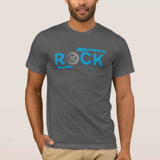 ROCK, Bike gear Trendy design in gray & blue T-Shirt