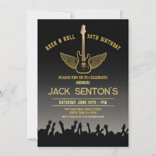 Rock Birthday Party Festival Guitar Music Invite