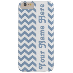 Rock Blue Safari Chevron with customizable name Barely There iPhone 6 Plus Case