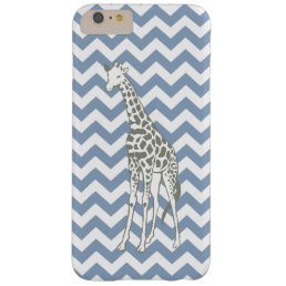 Rock Blue Safari Chevron with Pop Art Giraffe Barely There iPhone 6 Plus Case