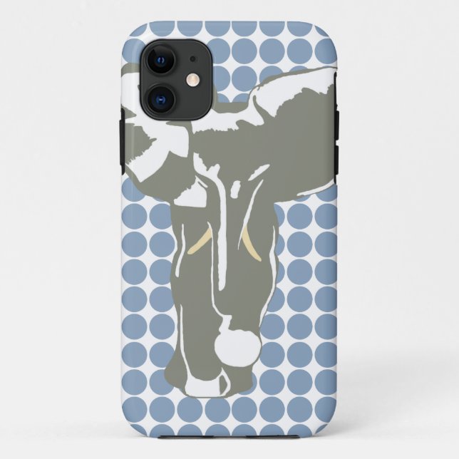 Rock Blue Safari Dot with Pop Art Elephant Case-Mate iPhone Case (Back)