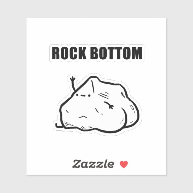 Rock Bottom Funny Geology Pun Die-Cut Sticker (Sheet)