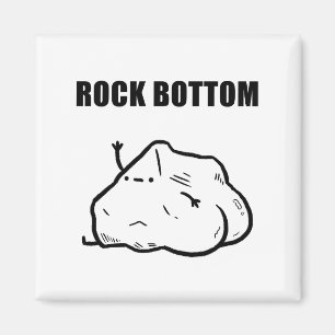 Rock Bottom Funny Geology Pun Magnet
