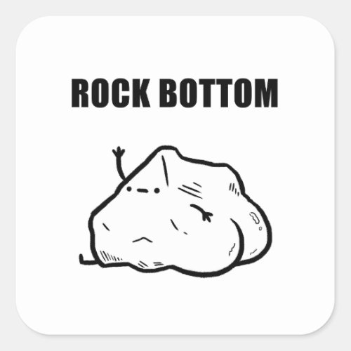 Rock Bottom Funny Geology Pun Sticker