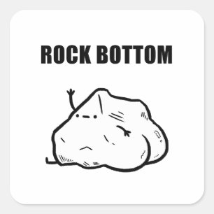 Rock Bottom Funny Geology Pun Sticker