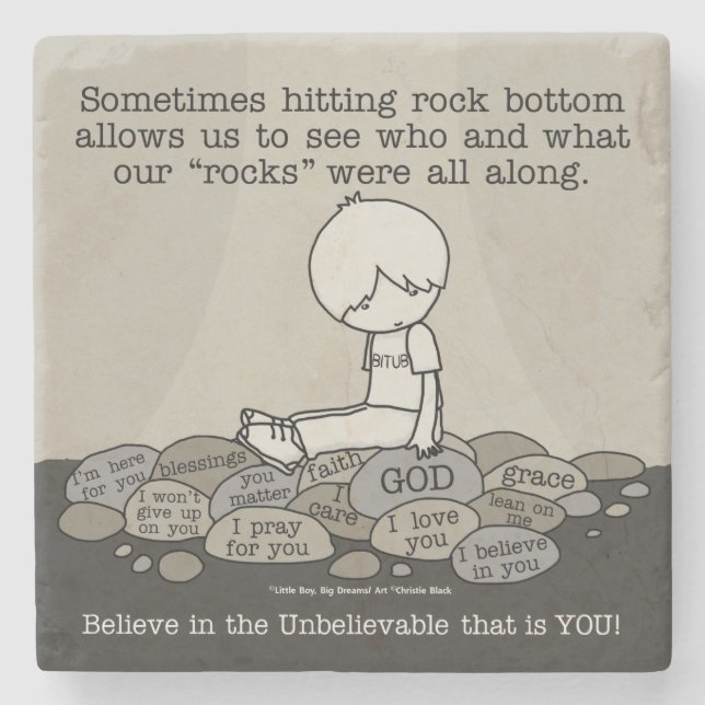 Rock Bottom Stone Coaster (Front)