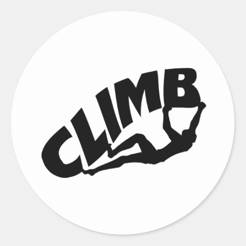 Rock Bouldering Climbing Silhouette Classic Round Sticker