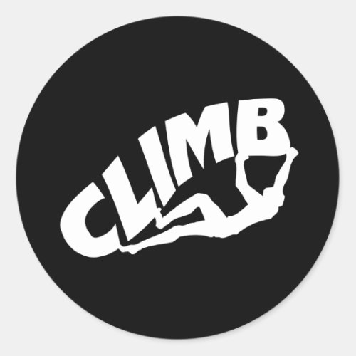 Rock Bouldering Climbing Silhouette Classic Round Sticker