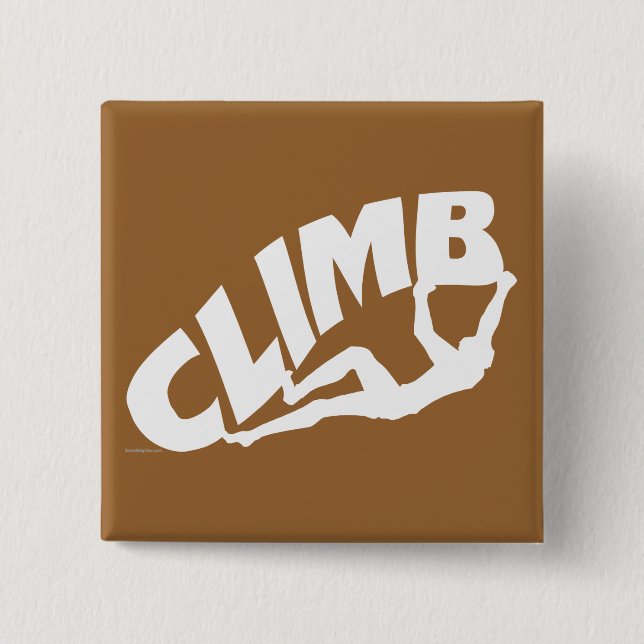 Rock Bouldering Pinback Button (Front)