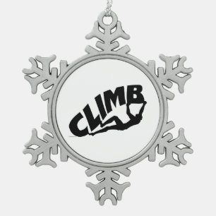 Rock Bouldering Snowflake Pewter Christmas Ornament