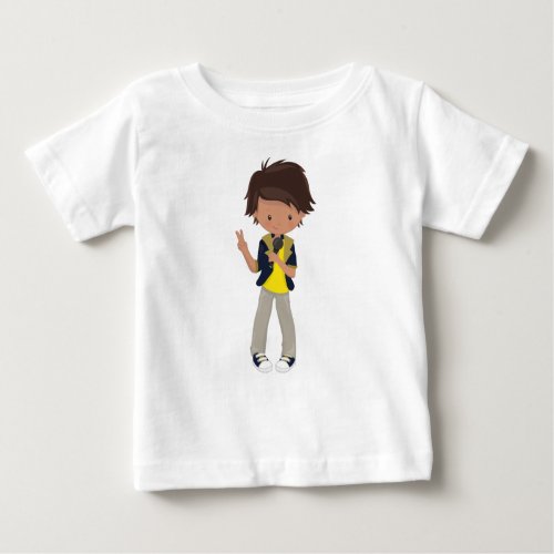 Rock Boy Latino Boy Microphone Band Singer Baby T_Shirt