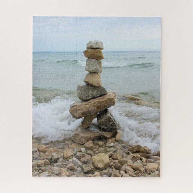 Rock Cairn by the Lake - 16x20 - 520 pcs Jigsaw Puzzle (Vertical)