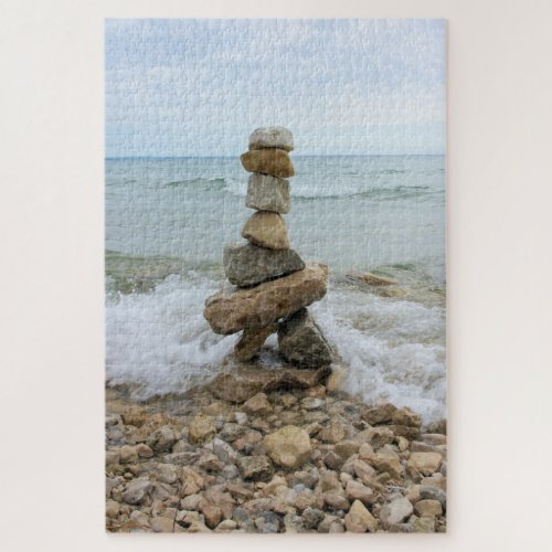Rock Cairn by the Lake _ 20x30 _ 1014 pcs Jigsaw Puzzle