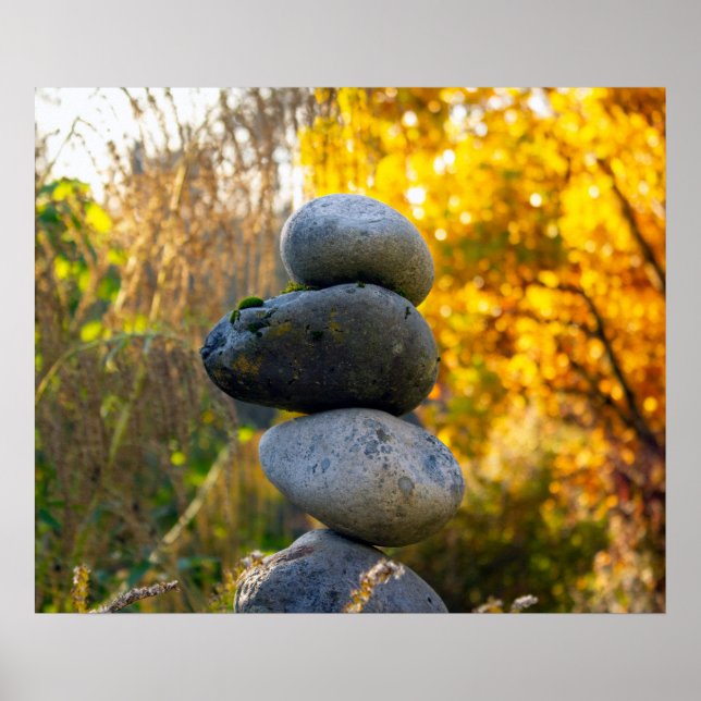 Rock Cairn Zen Wall Poster (Front)