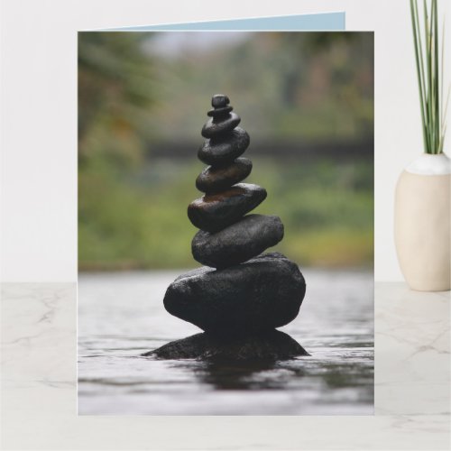 ROCK CALM STACKED STONES BIRTHDAY Greeting Card