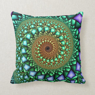 Rock Candy Fractal Swirl Throw Pillow