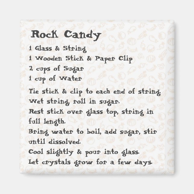 Rock Candy Recipe Magnet pink (Front)