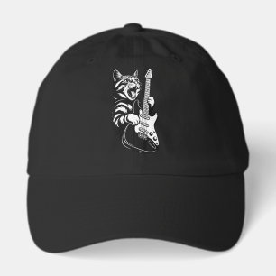 Rock Cat Playing Electric Guitar, Cool Music Lover Hat