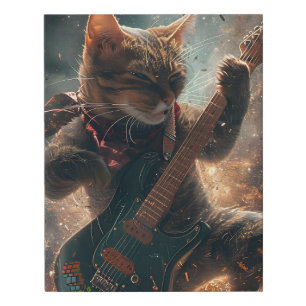 Rock Cat Playing Guitar Canvas Print