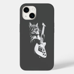 Rock Cat Playing Guitar - Funny Guitar Cat iPhone 14 Case
