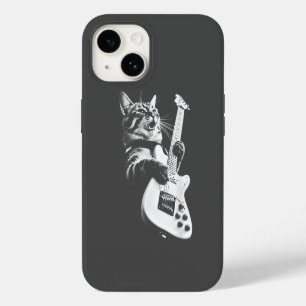 Rock Cat Playing Guitar - Funny Guitar Cat iPhone 14 Case
