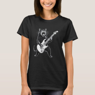 Rock Cat Playing Guitar Funny Music T-Shirt
