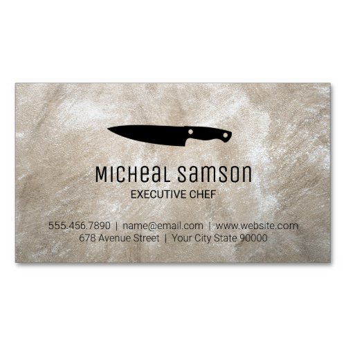 Rock  Chef Knife   Executive Chef Business Card Magnet