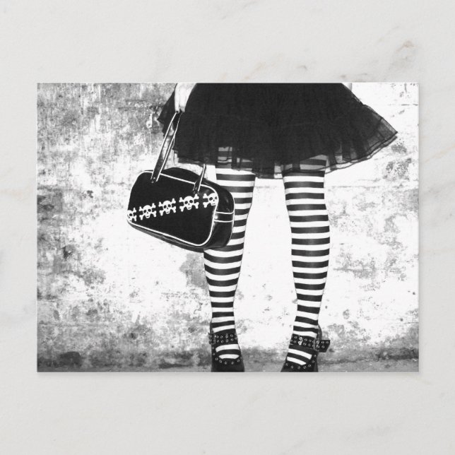 Rock Chic Stripey Postcard (Front)