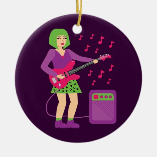 Rock Chick Ceramic Ornament