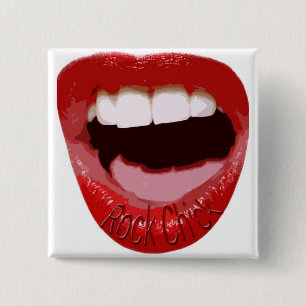 Rock Chick Lips Button