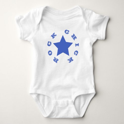 ROCK CHICK  Navy Blue Star Baby Bodysuit