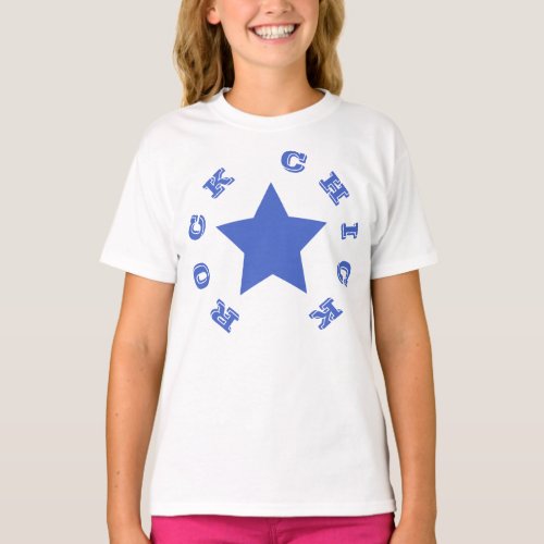 ROCK CHICK  Navy Blue Star Girls T_Shirt