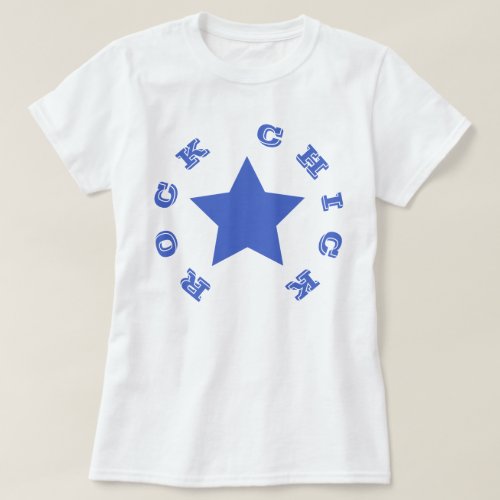 ROCK CHICK  Navy Blue Star Womens Basic T_Shirt