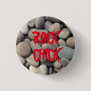 ROCK CHICK PEBBLE STONE BUTTON geology