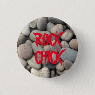 ROCK CHICK PEBBLE STONE BUTTON geology 