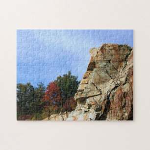 Rock Cliff Fall Foliage Nature Jigsaw Puzzle