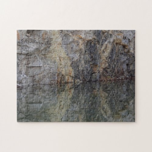 Rock Cliff Wall Reflections In Pond 2 Nature  Jigsaw Puzzle